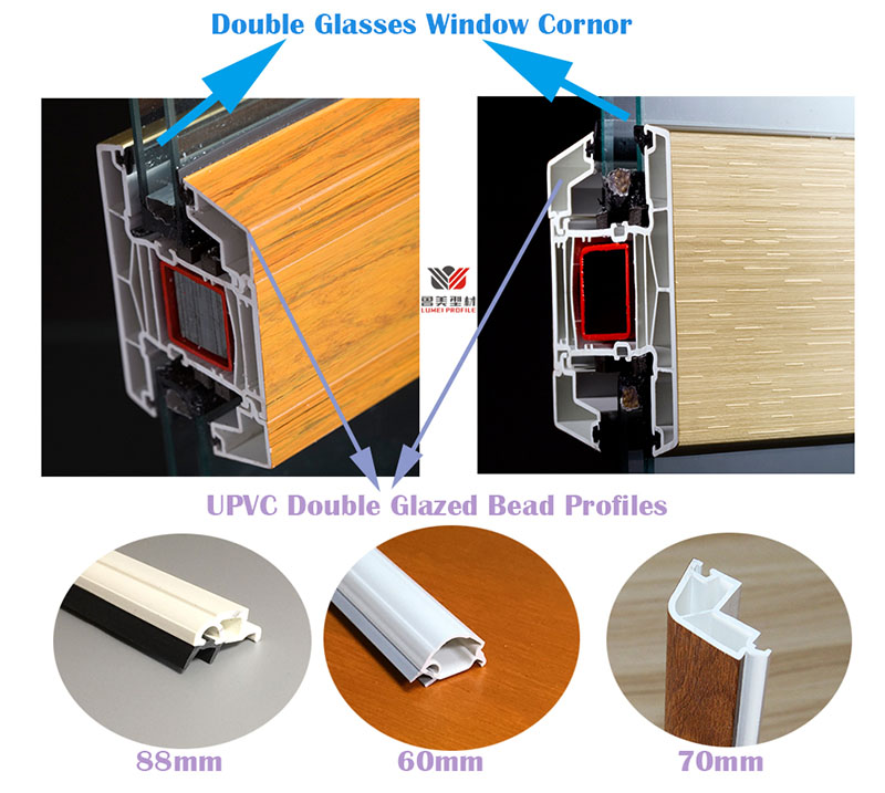 Sistema de perfiles de puerta Win-Door de PVC-U con triple sello de 70 mm y marco de alta gama High-End Casement 70mm Triple Seal PVC-U Win-Door Profiles system