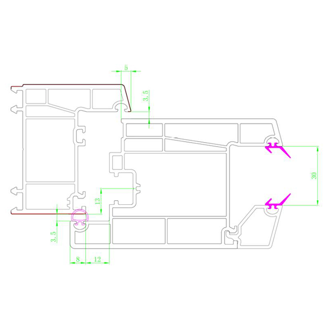 66mm Series Pvc Window and Door Profiles