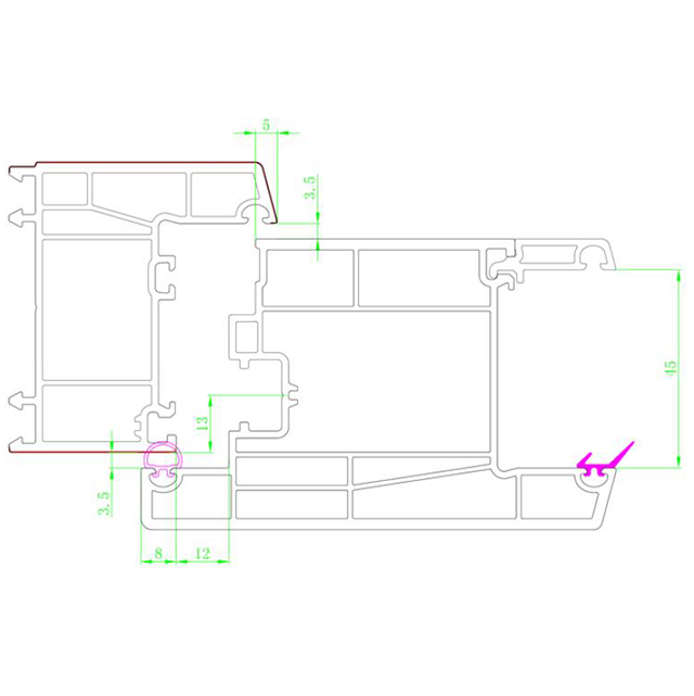 66mm Series Pvc Window and Door Profiles