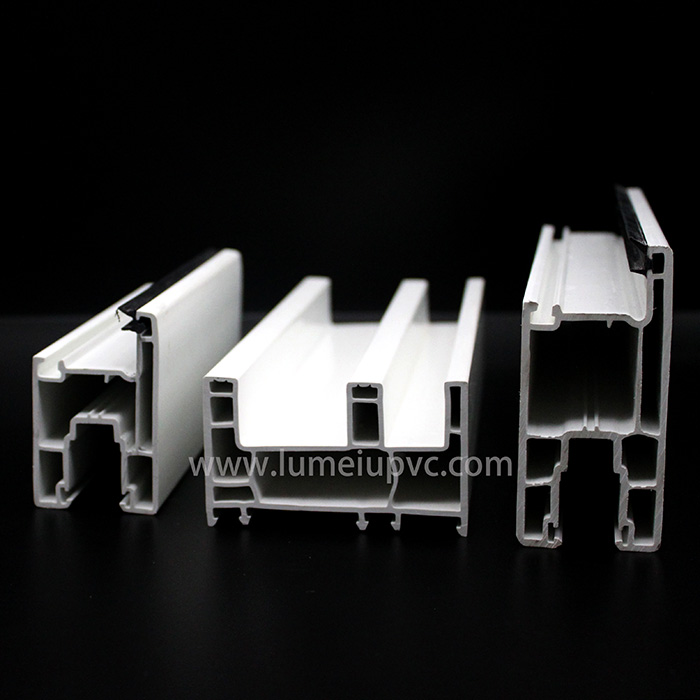 Perfiles de pvc de coextrusión de capa negra blanca de doble color Double color white black layer co-extrusion pvc profiles